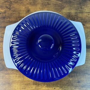 Elegant Blue Ceramic Iron Casting Baking Dish 3Qt